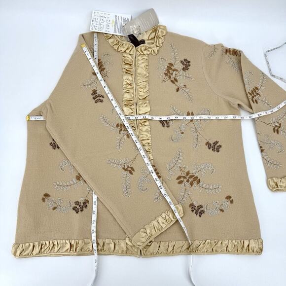 QVC Artistica Womens Size 1X Lightweight Wool Boho Blazer 1X Wearable Art Classy - Picture 9 of 10